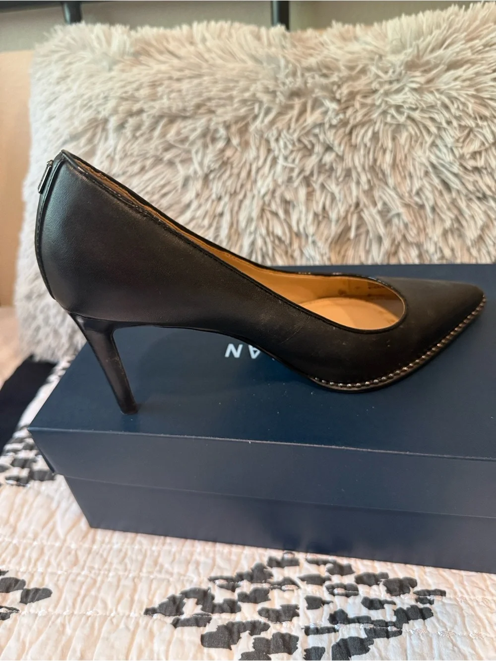 Coach Black Pointed-Toe Leather Pumps